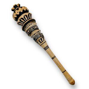NEW Beautiful Mexican Wood Molinillo Hot Chocolate Stirrer Whisk Frother